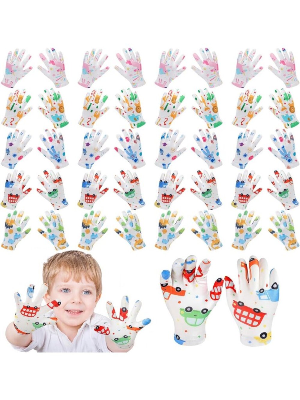 20 Pairs Kids Moisturizing Cotton Eczema Gloves for Ages 1-3, Soft & Comfortable